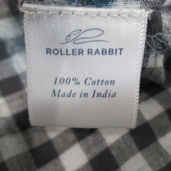 Roberta Roller Rabbit Check & Ikat Print Long Sleeve V-Neck Shirt - Picture 7 of 7